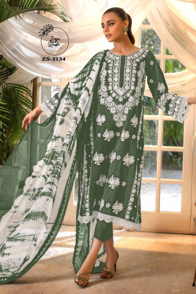 ZS 1134 Embroidery Georgette Pakistani Readymade Suits Catalog
